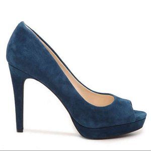 Jessica Simpson Blue Suede Platform Pump 8.5